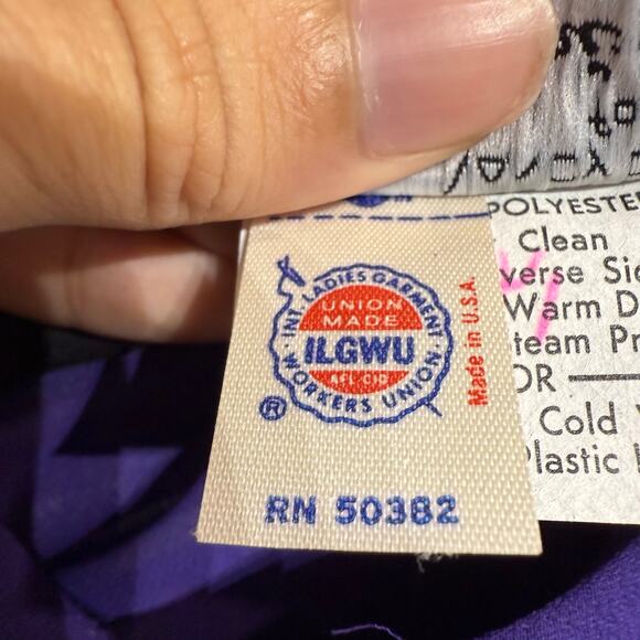 Shangri La Purple Embroidered One Shoulder Vintage Midi Dress Sz M - Picture 8 of 13